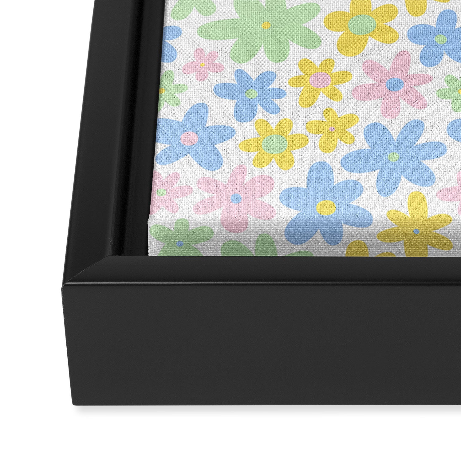 Colorful pastel flower art pattern Framed Canvas Print Gallery Image 3
