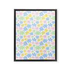 Colorful pastel flower art pattern Framed Canvas Print Gallery Image 8