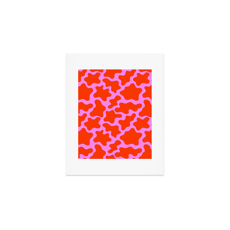 Colorful pink cow print seamless pattern Art Print Gallery Image 1