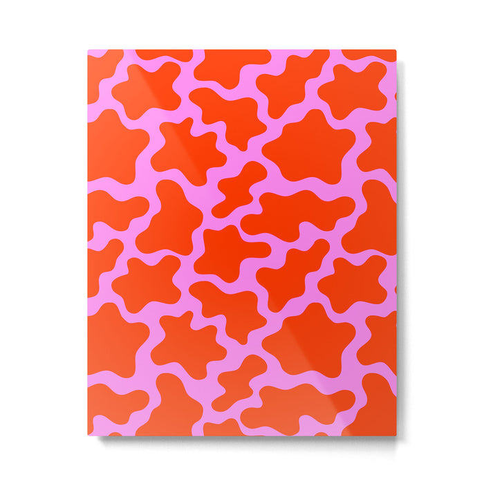Colorful pink cow print seamless pattern Metal Print Gallery Image 1