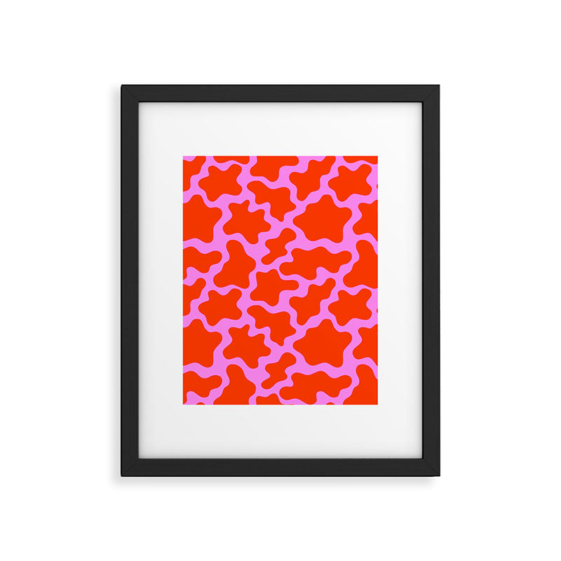 Colorful pink cow print seamless pattern Framed Art Print Gallery Image 6