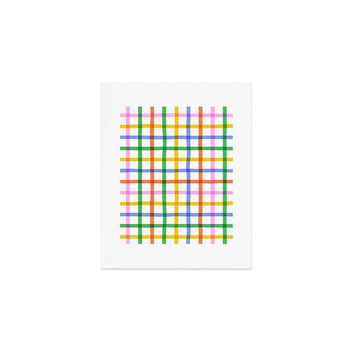 Colorful plaid line grid pattern Art Print Gallery Image 1