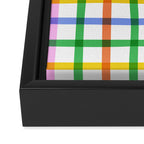 Colorful plaid line grid pattern Framed Canvas Print Gallery Image 3