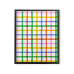 Colorful plaid line grid pattern Framed Canvas Print Gallery Image 8