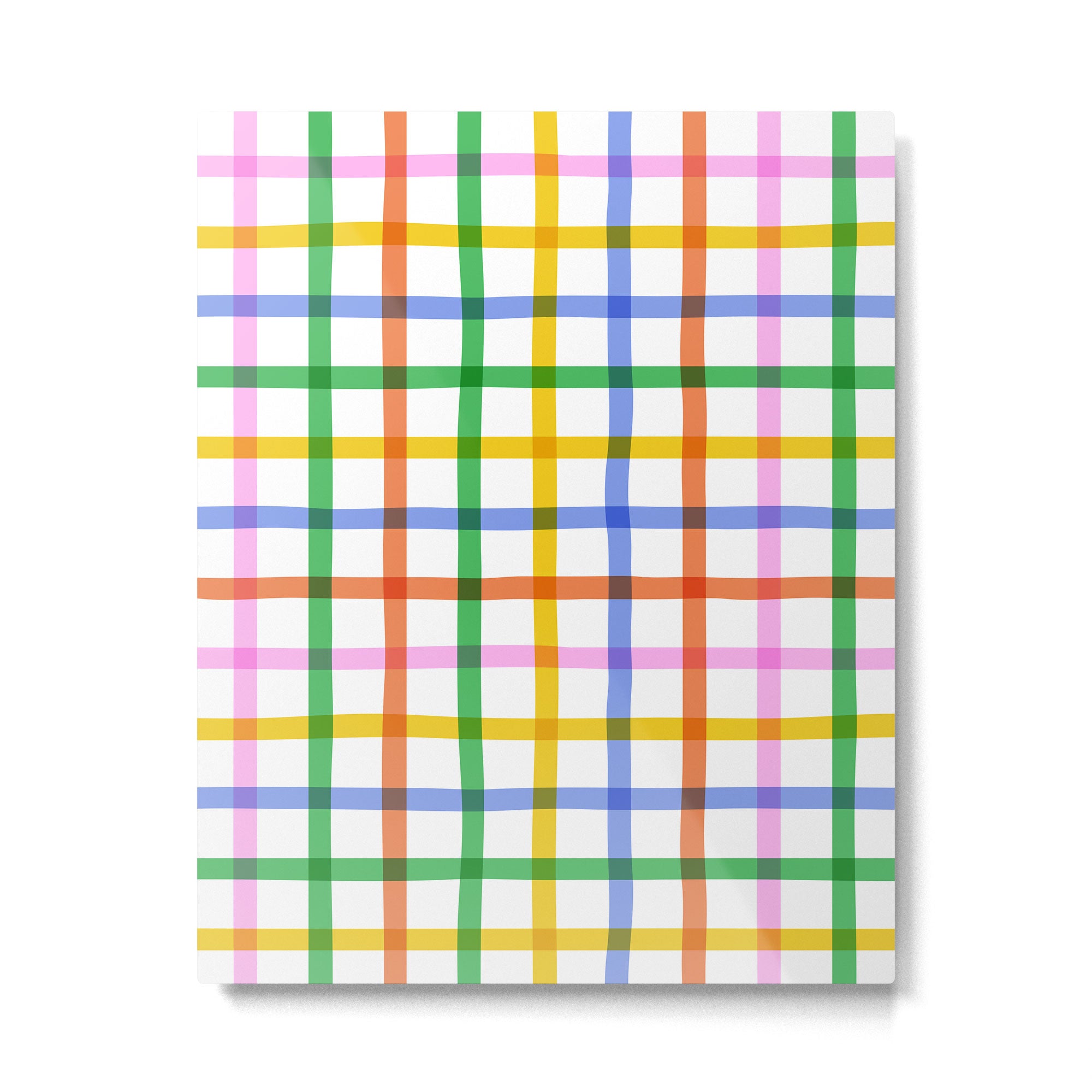 Colorful plaid line grid pattern Metal Print Gallery Image 6