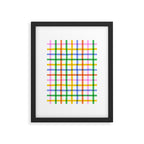 Colorful plaid line grid pattern Framed Art Print Gallery Image 6