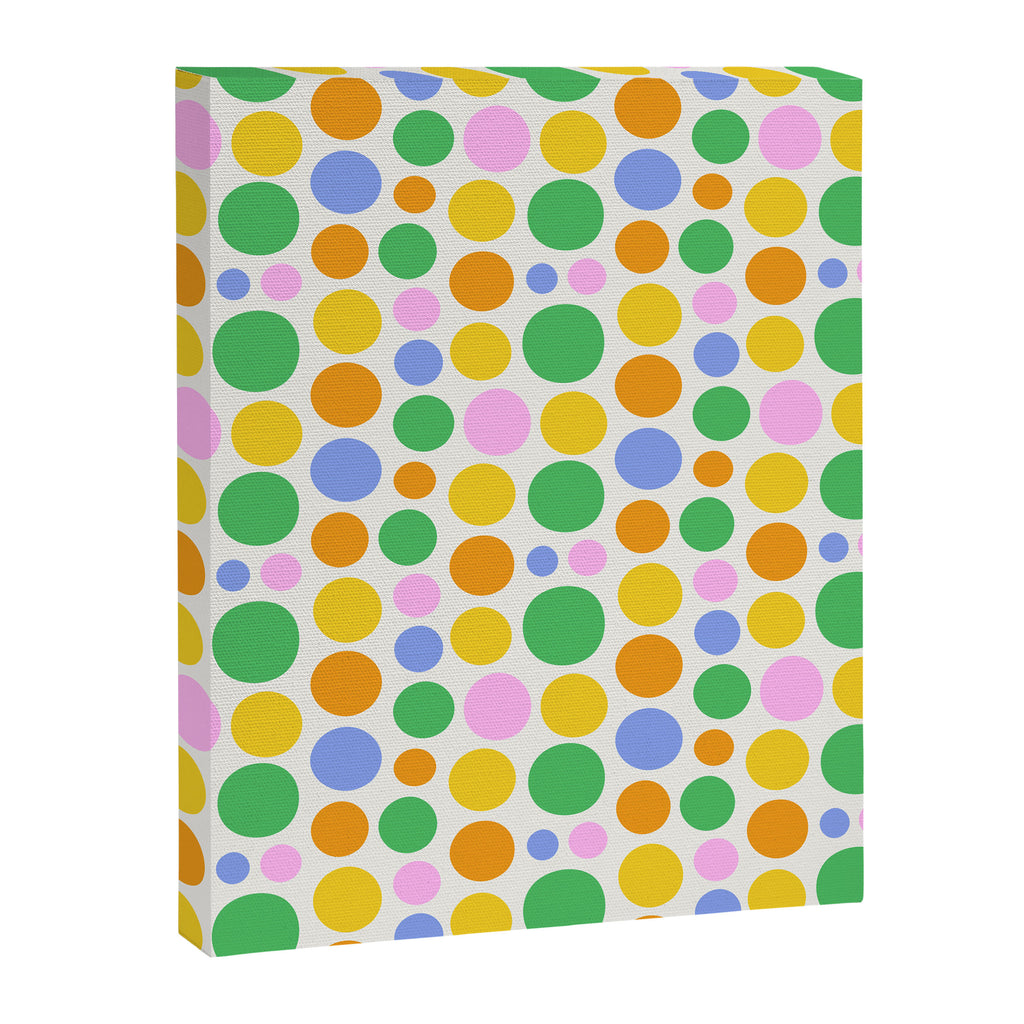 Colorful polka dot circle cartoon pattern Canvas Print Gallery Image 8