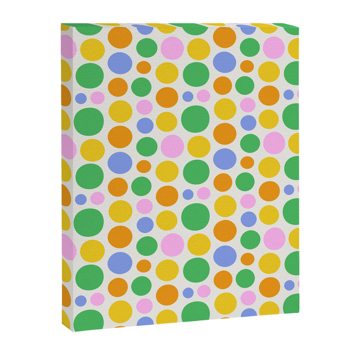 Colorful polka dot circle cartoon pattern Canvas Print Gallery Image 1