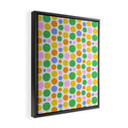Colorful polka dot circle cartoon pattern Framed Canvas Print Gallery Image 2