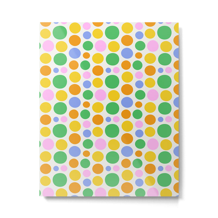 Colorful polka dot circle cartoon pattern Metal Print Gallery Image 1