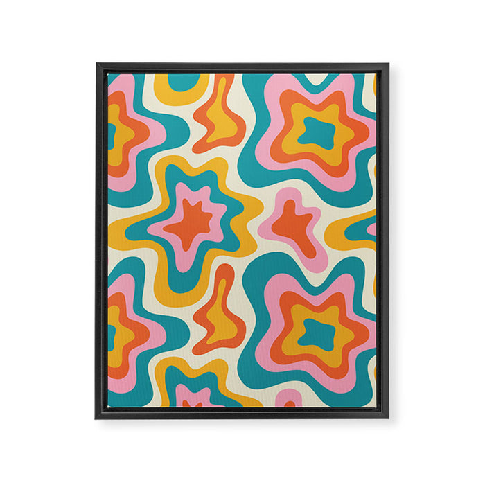Colorful psychedelic hippie tie dye art pattern Framed Canvas Print Gallery Image 1