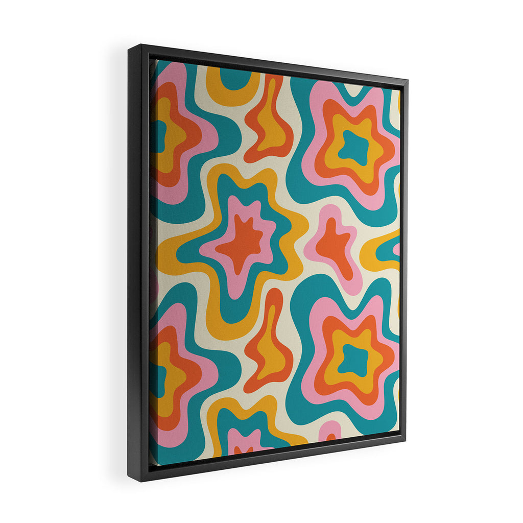 Colorful psychedelic hippie tie dye art pattern Framed Canvas Print Gallery Image 2