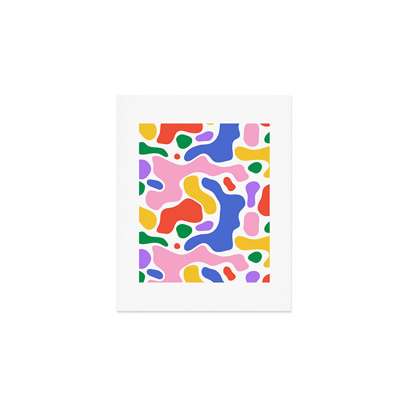 Colorful rainbow organic shape art pattern Art Print Gallery Image 1