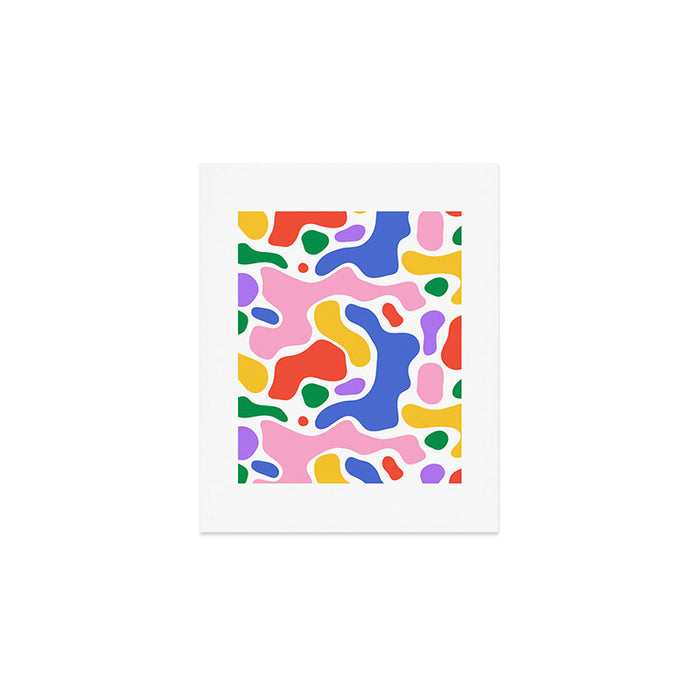 Colorful rainbow organic shape art pattern Art Print Gallery Image 1