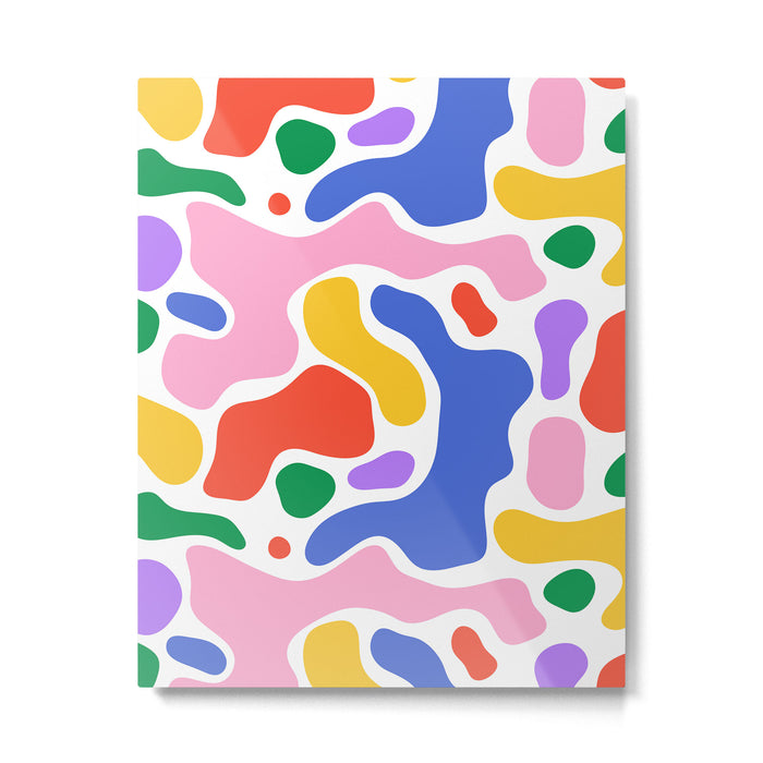 Colorful rainbow organic shape art pattern Metal Print Gallery Image 1