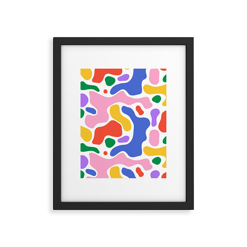 Colorful rainbow organic shape art pattern Framed Art Print Gallery Image 6
