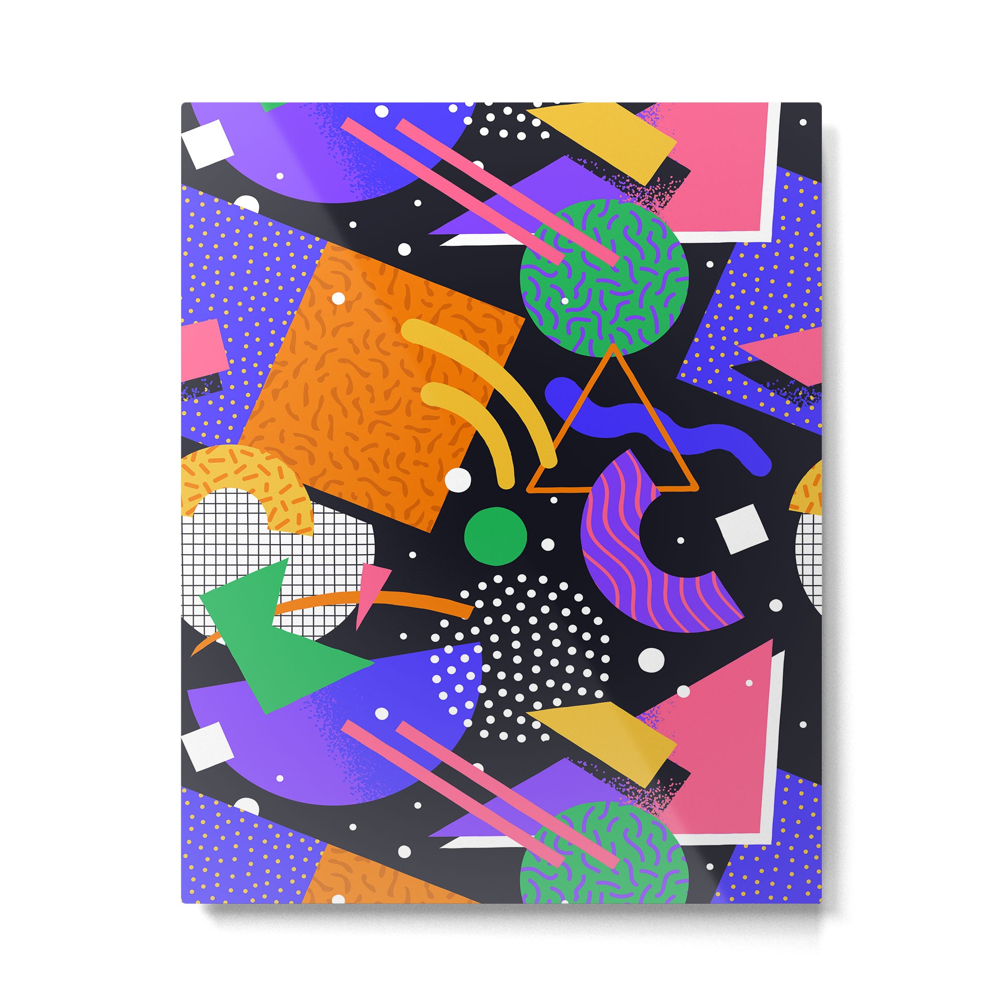 Colorful retro 90s abstract memphis shape pattern Metal Print Gallery Image 6
