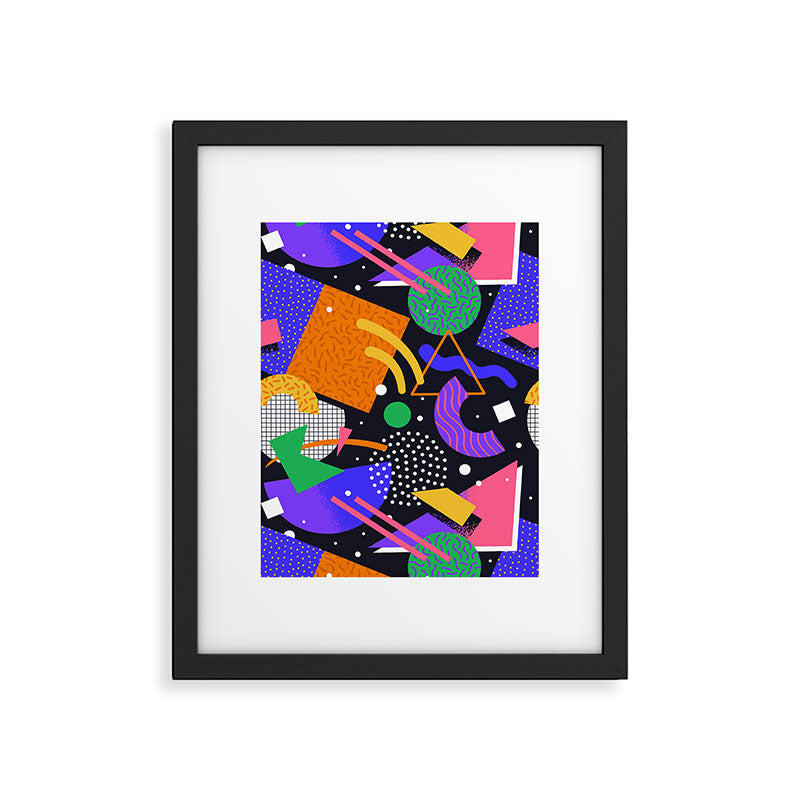 Colorful retro 90s abstract memphis shape pattern Framed Art Print Gallery Image 6