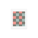 Colorful retro checkered patchwork pattern Art Print Gallery Image 1