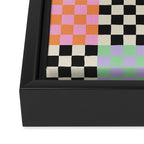 Colorful retro checkered patchwork pattern Framed Canvas Print Gallery Image 3