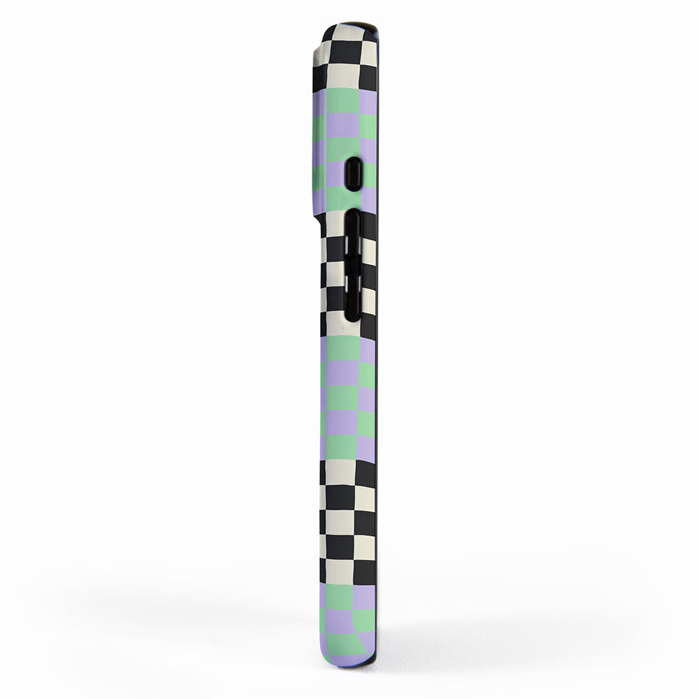 Colorful retro checkered patchwork pattern iPhone Case Gallery Image 2