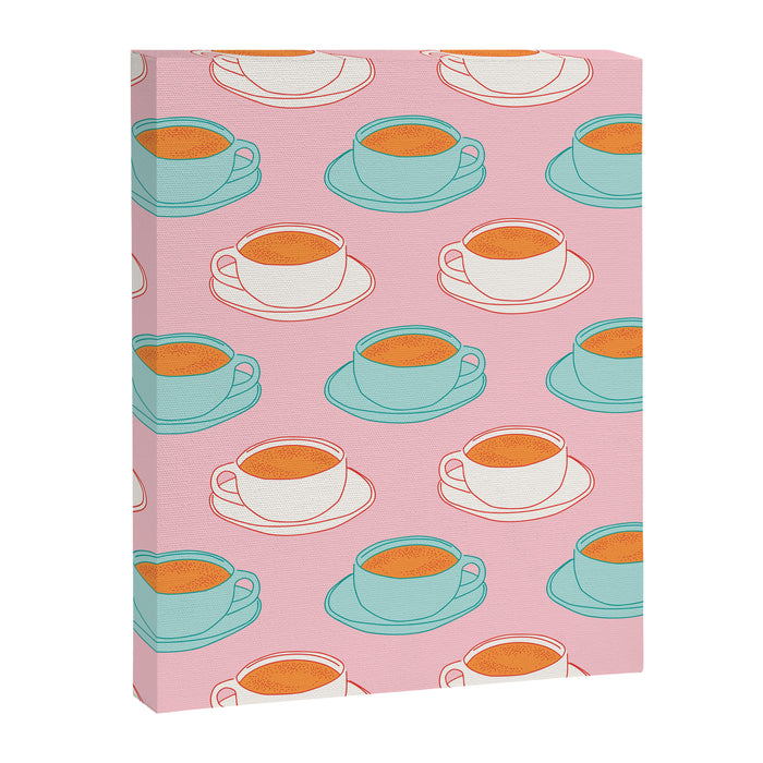Colorful retro coffee cup art pattern Canvas Print Gallery Image 1