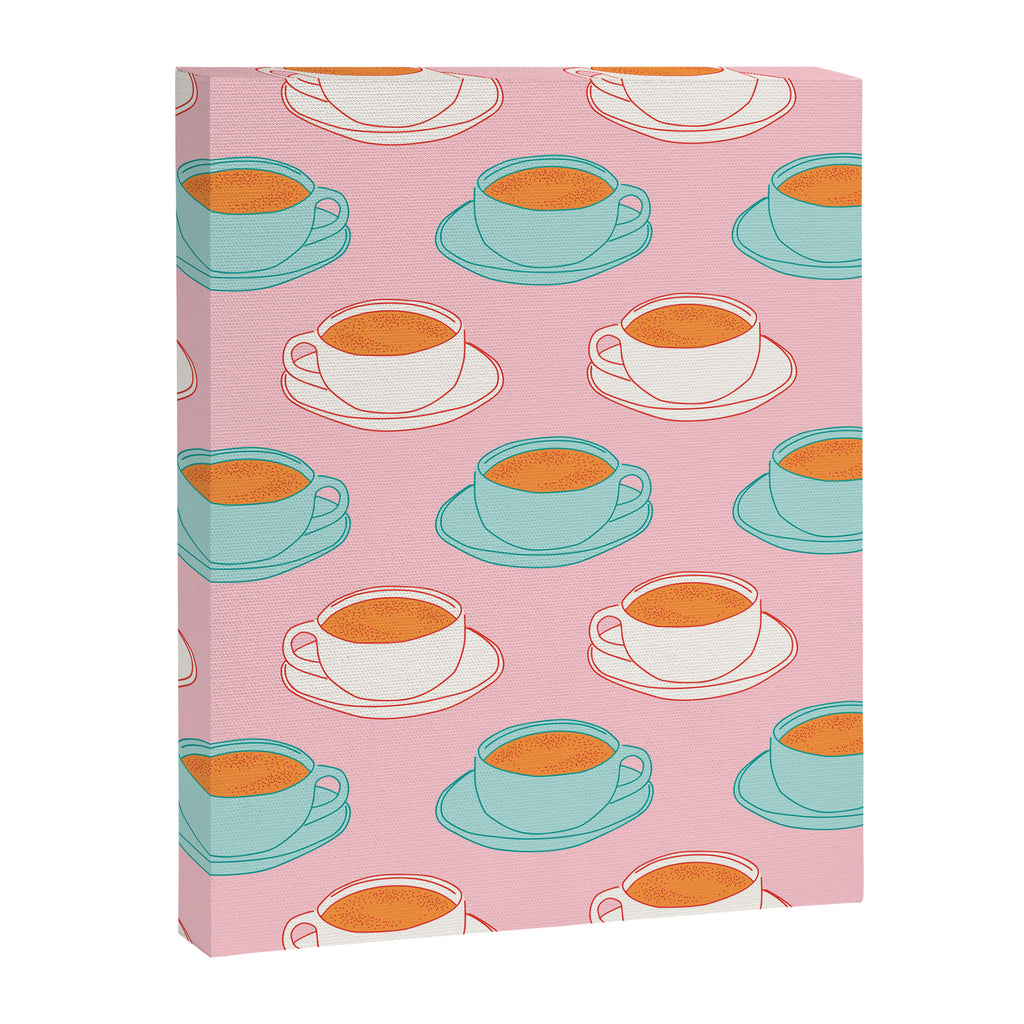 Colorful retro coffee cup art pattern Canvas Print Gallery Image 8