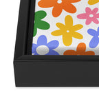 Colorful retro flower art pattern Framed Canvas Print Gallery Image 3