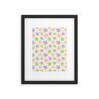 Colorful retro flower checkered pattern Framed Art Print Gallery Image 6