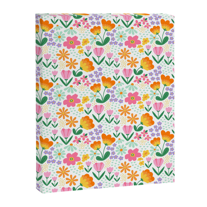 Colorful retro flower folk art pattern Canvas Print Gallery Image 1