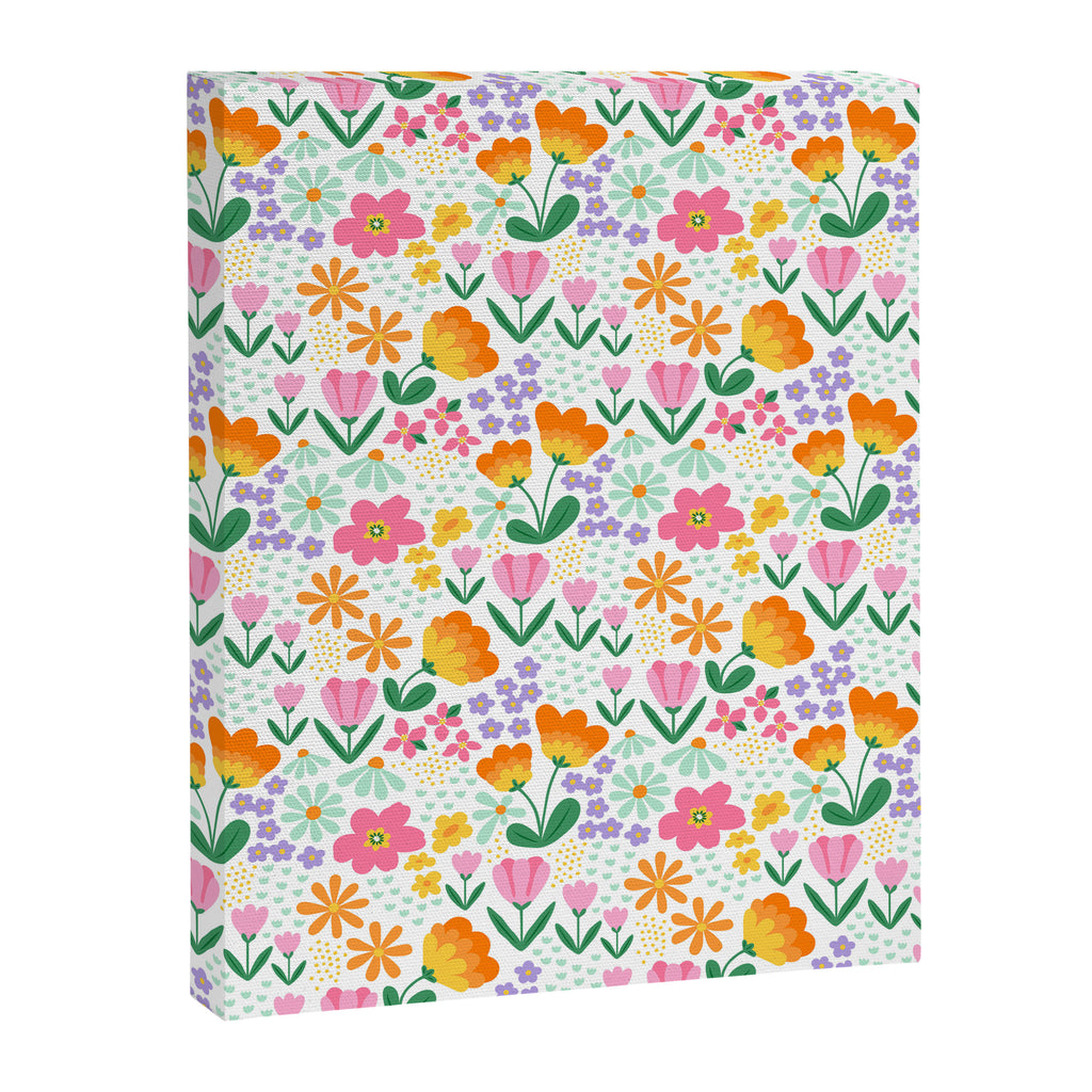 Colorful retro flower folk art pattern Canvas Print Gallery Image 6