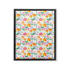 Colorful retro flower folk art pattern Framed Canvas Print Gallery Image 6