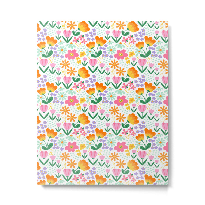 Colorful retro flower folk art pattern Metal Print Gallery Image 1