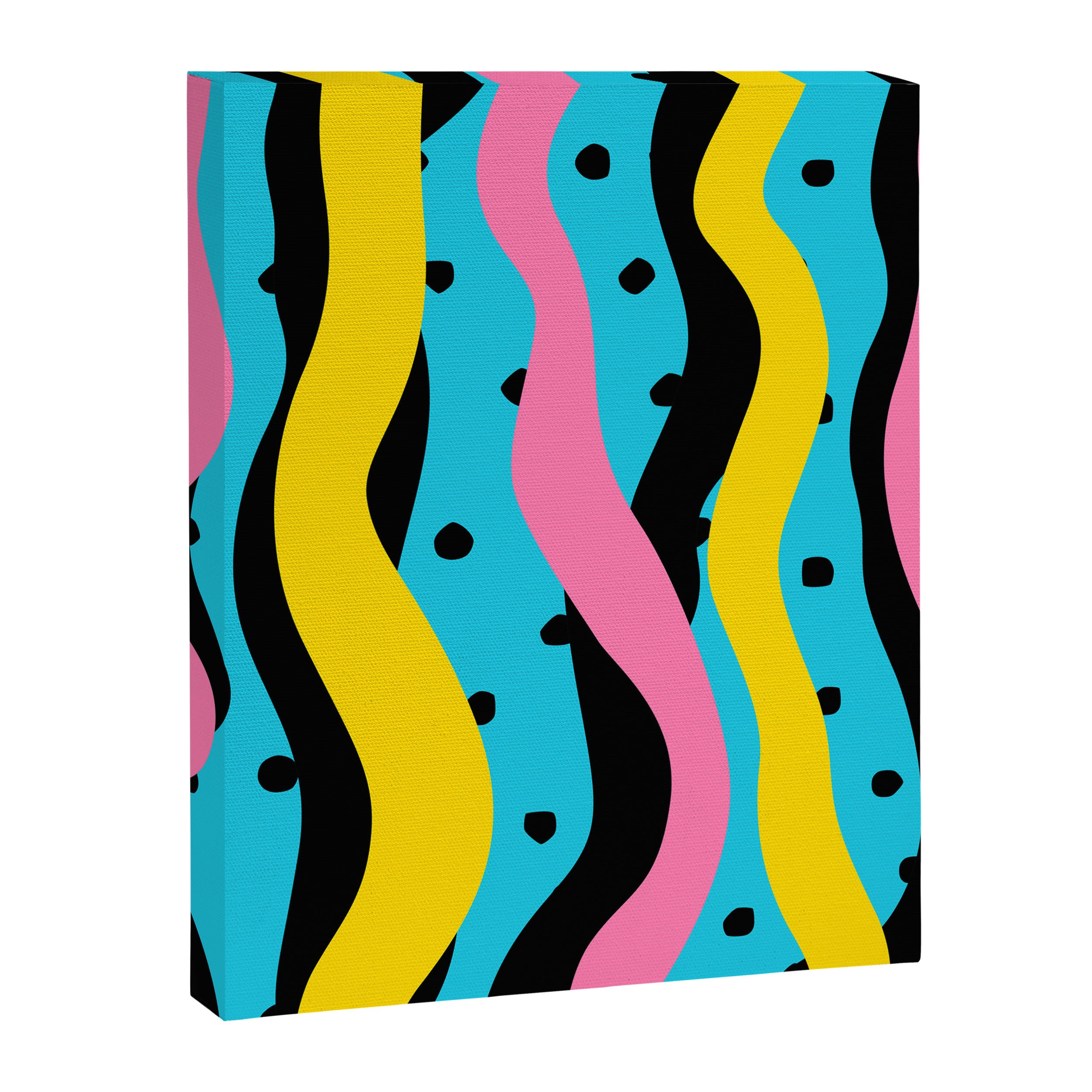 Colorful retro neon stripe art pattern Canvas Print Gallery Image 8