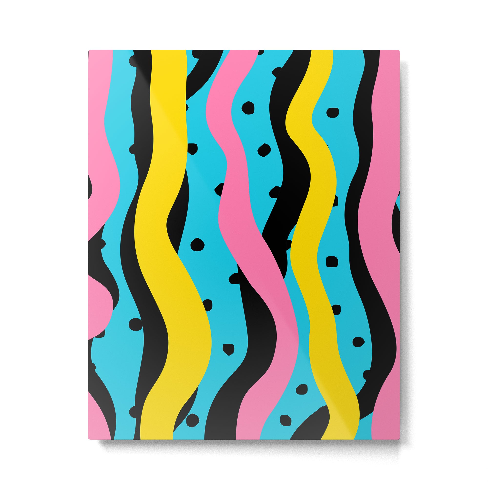 Colorful retro neon stripe art pattern Metal Print Gallery Image 6