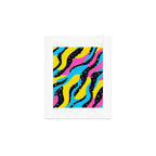 Colorful retro neon wave art pattern Art Print Gallery Image 1