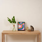Colorful retro rainbow quote art texture print Framed Canvas Print Gallery Image 4