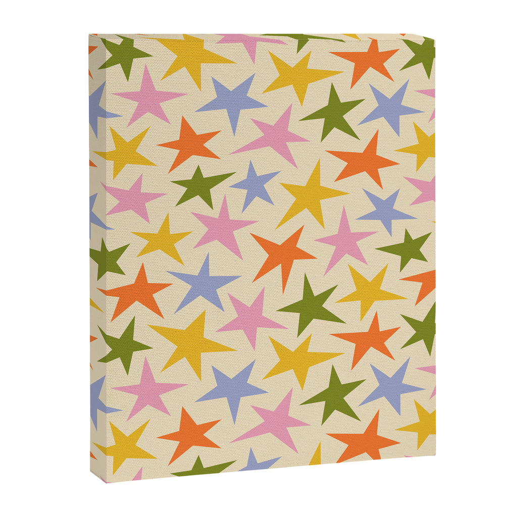 Colorful retro star shape art pattern Canvas Print Gallery Image 8
