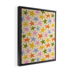 Colorful retro star shape art pattern Framed Canvas Print Gallery Image 2