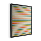 Colorful retro stripe line art pattern Framed Canvas Print Gallery Image 2