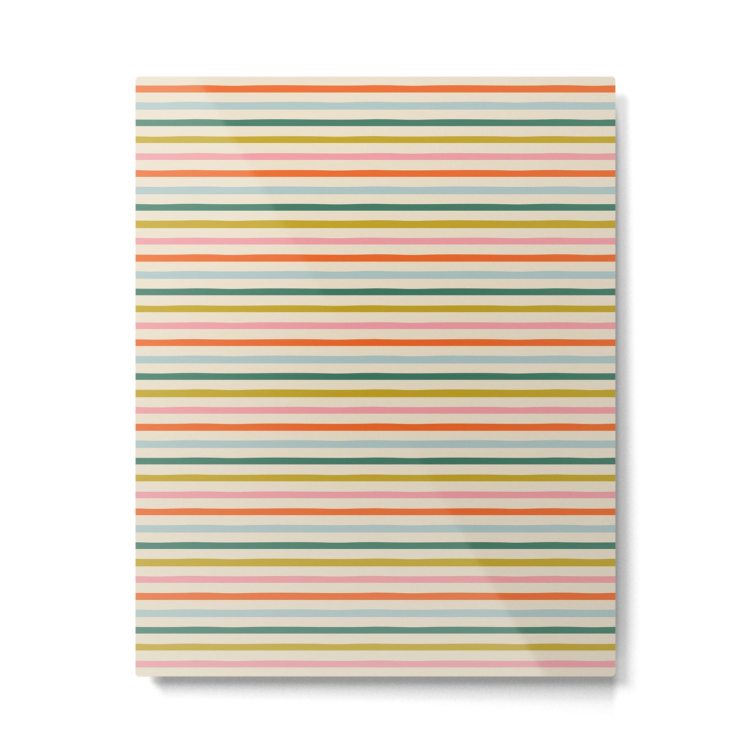 Colorful retro stripe line art pattern Metal Print Gallery Image 4