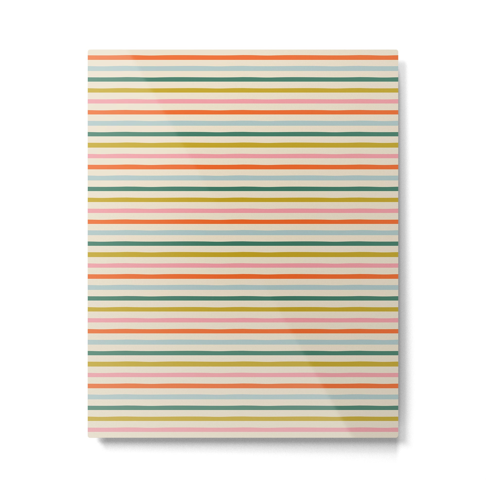 Colorful retro stripe line art pattern Metal Print Gallery Image 4