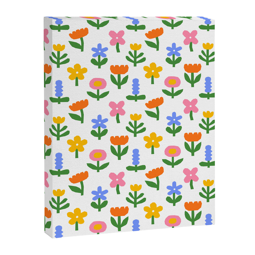 Colorful spring flower art pattern Canvas Print Gallery Image 8
