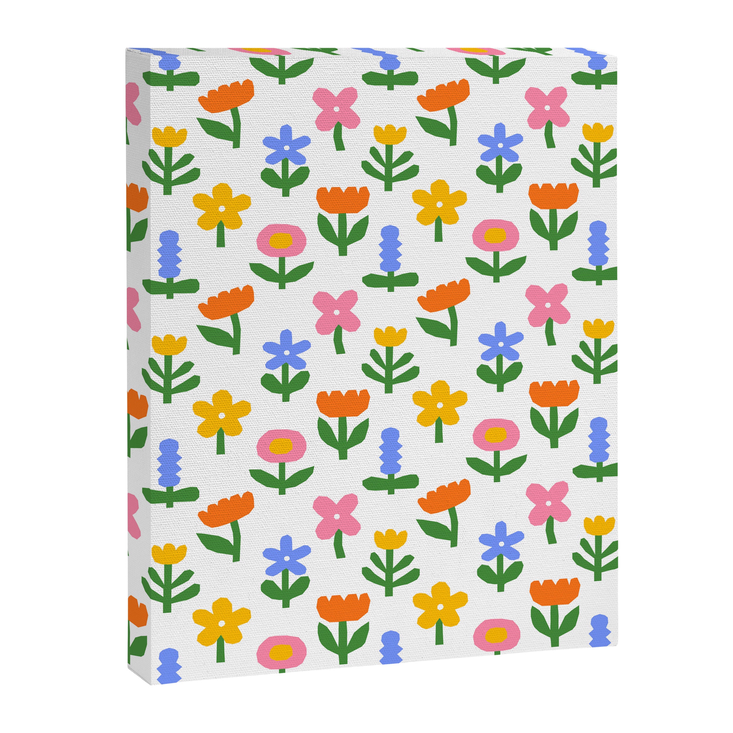 Colorful spring flower art pattern Canvas Print Gallery Image 8