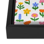 Colorful spring flower art pattern Framed Canvas Print Gallery Image 3