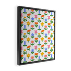 Colorful spring flower art pattern Framed Canvas Print Gallery Image 2