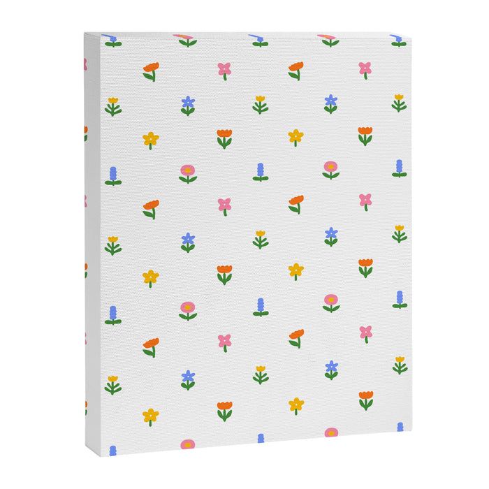 Colorful spring flower art pattern Canvas Print Gallery Image 1