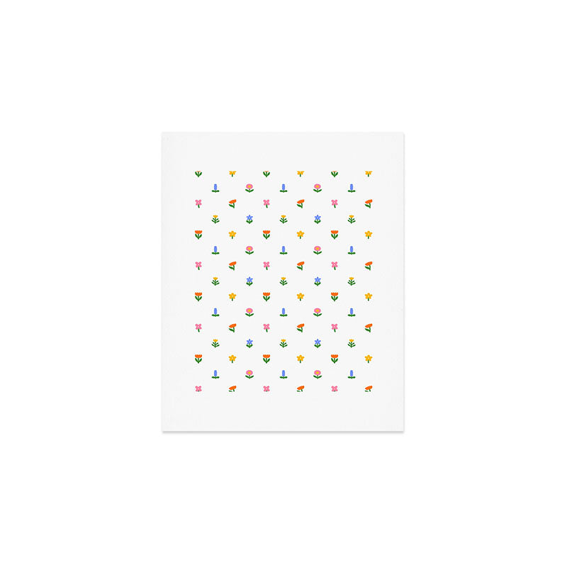 Colorful spring flower art pattern Art Print Gallery Image 1