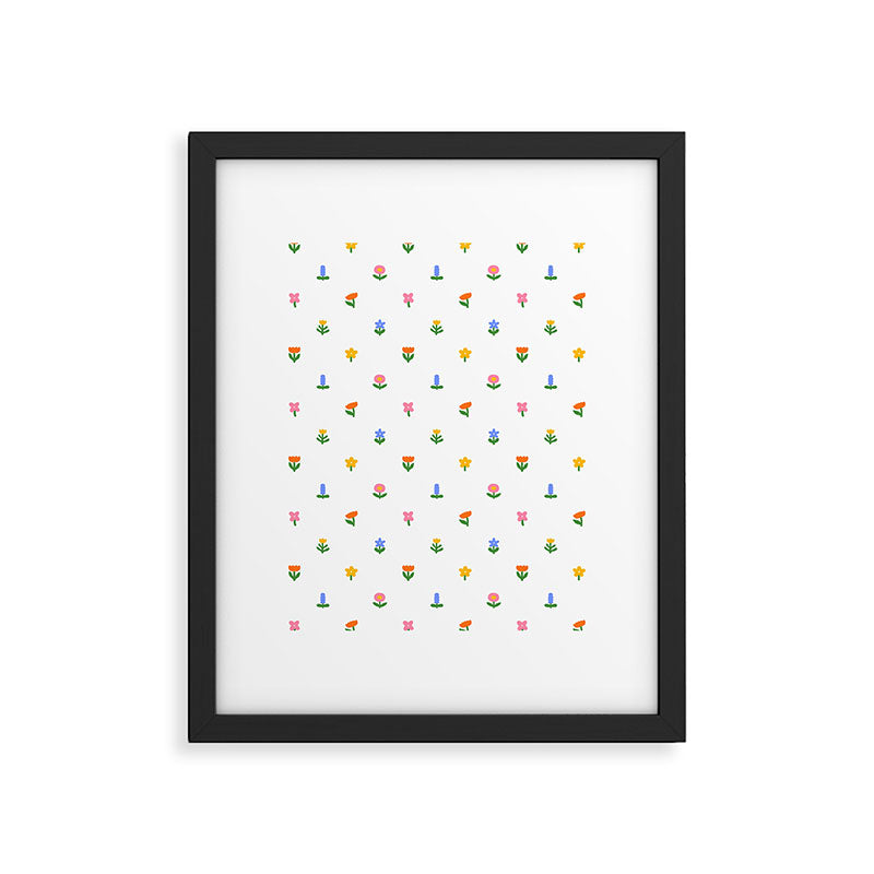 Colorful spring flower art pattern Framed Art Print Gallery Image 6