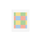 Colorful square gingham grid patchwork print Art Print Gallery Image 1